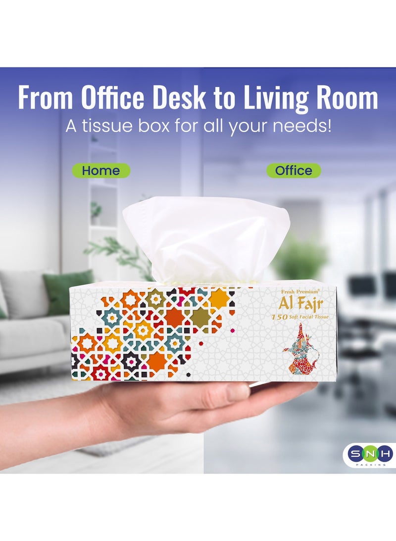 إس إن إتش باكينج علبة مناديل الوجه من الفجر، عبوة من 30 علبة، 150 منديل × طبقتين لكل علبة، إجمالي 4500 منديل. - Image 4